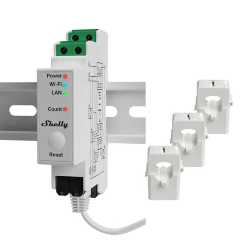 Shelly Pro 3EM 120A 3-Phasen DIN-Schienen-Stromverbrauchsmessgerät (213530)