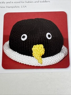 Little One's Penguin Hat Child Size Knitting Pattern Card Page - Image 1 of 3