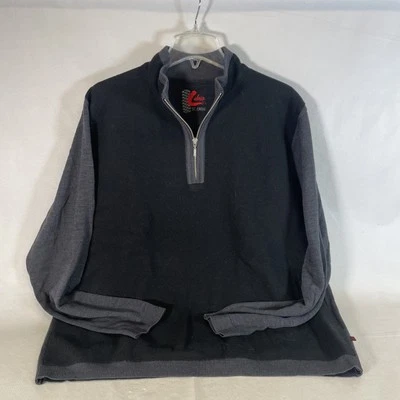 Suéter Pullover Para Hombre Talla XL St Croix Negro 1/4 Cremallera Mezcla Lana Foto 1 de 4