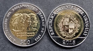 Ururguay 1815-2015 Bicentenary of "Rule of Land" UNC Coin - Picture 1 of 2