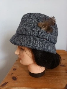 Harris Tweed Fishing/Country Hat Grey Herringbone 57 M - Picture 1 of 6