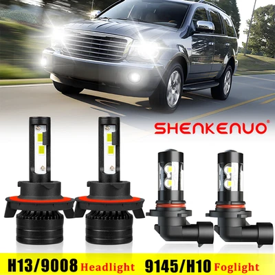 For Chrysler Aspen 2007-2009 LED Headlight Bulbs Foglight Beam Kit 6500K White - Image 1 of 4