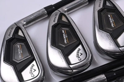 Callaway Rogue ST Max OS Irons / 5-PW+AW / Regular Flex Tensei AV Blue 65 Shafts - Image 1 of 4