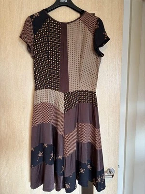 Vestido ETRO patchwork talla 44 marrón beige largo 39 pulgadas Foto 1 de 4