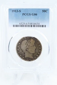 1913-S PCGS G06 Barber Half Dollar Business Strike 50C - Picture 1 of 2
