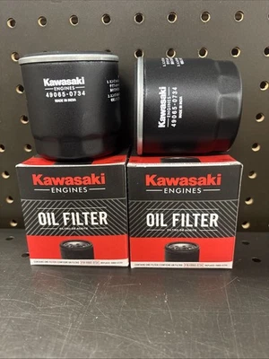 2 Pack Genuine Kawasaki 49065-0734 Oil Filter For 49065-0724 49065-7010 OEM - Image 1 of 2