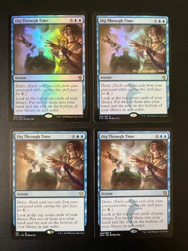 MTG - Dig Through Time x4 (Two are FOIL) - Image 1 of 1