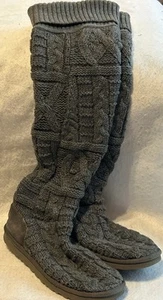 UGG Sweater Tall Boots, Twisted Cable Knit, grau Damen Gr. 9 #3174 - Bild 1 von 6