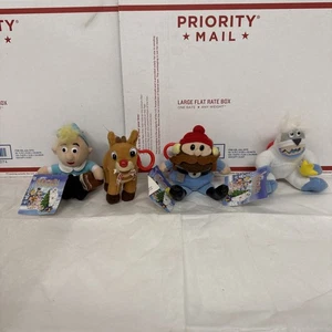 Rudolph Rentier mit roter Nase Insel der Außenseiter Spielzeug, 4 Plüsch Vintage Rucksack Anhänger - Bild 1 von 22