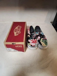 Baskets basses femme Vans authentiques noires tropicales en toile à fleurs pointure 6,5 - Photo 1/7