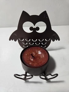 Metal Owl Tealight Candle Holder With Yankee Candle Harvest Fall Small Figure 3" - Picture 1 of 9