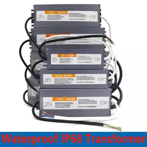 Außen LED Netzteil Trafo Wasserdicht IP68 90-250V AC auf 12V 24V 400W - Bild 1 von 48