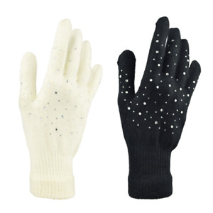 New Ladies Magic Gloves with Jewell crystal exquisite elegance In Cream orBlack