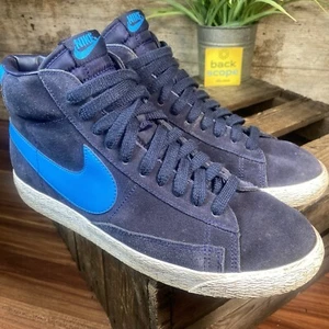 Nike Blazer Gamuza Media Azul Marino (2013) Retro De Colección Clásico Entrenadores de Alta Parte - UK9 - Imagen 1 de 11