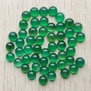 AAA Natural Green Onyx Cabochons 4 To 12 MM Smooth Polished Round Loose Gemstone