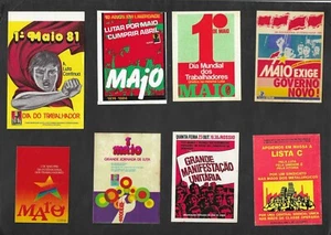 Portugal May Day Workers Day Union Protests 13 Original Political Stickers - Picture 1 of 2