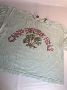 CAMP BEVERLY HILLS T-SHIRT Cotton Mint Green Large - Picture 1 of 7
