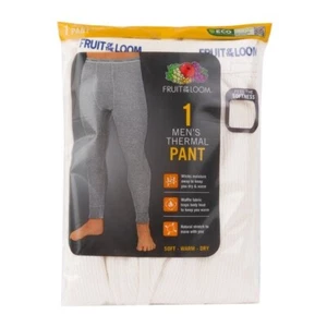 Fruit of the Loom Men's L 36-38 Thermal Waffle Baselayer Underwear Pant natural - Picture 1 of 7