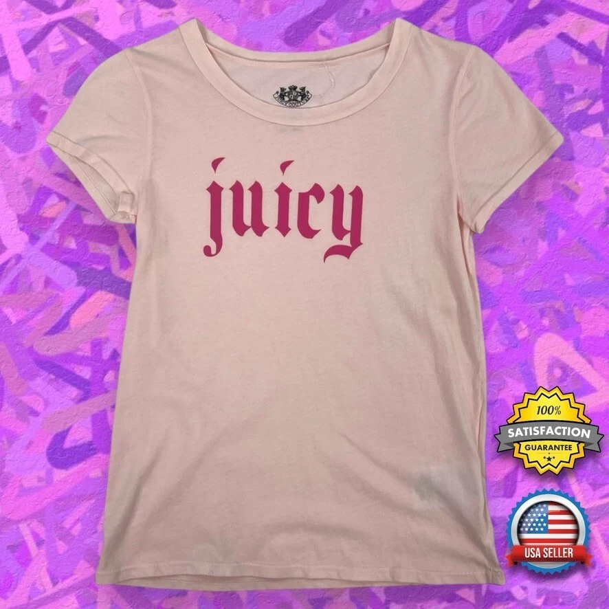 Juicy Couture Logo T-Shirt Girls Size 12 Lightweight Cotton Pink Tee *SPOT* NWD - Image 1 of 4