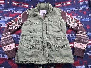 Denim & Supply Jacket Womens Army Olive Green Field Coat Aztec Ralph Lauren Sz L - Picture 1 of 15