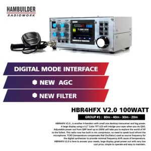 100W SSB/CW HF Transceiver (80m, 40m, 30m, 20m) HBR4HFX V2.0 - Zdjęcie 1 z 11