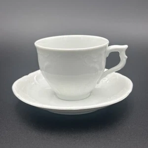 Rosenthal Germany Sanssouci White Teacup And Saucer Classic Rose Collection - Picture 1 of 13