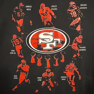 2012 San Francisco 49ers T-shirt Vintage XL Rare Willis Gore Davis Faithful Only - Picture 1 of 6