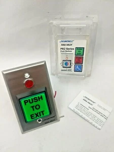 SECURITRON ASSA ABLOY PB2 Wall Mounted "Push to Exit" Green Button w/ manual - Picture 1 of 8