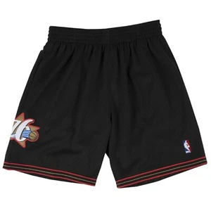 Mitchell & Ness NBA Swingman Road Shorts Philadelphia 76ERS 00-01 Black *NEW* - Picture 1 of 3