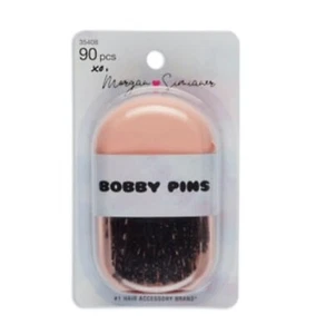 SCUNCI xo MORGAN SIMIANER Black Bobby Pins 90 Count with Flip Peach Case - Picture 1 of 4