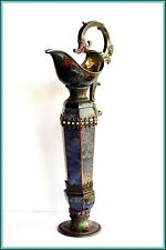 Antique 1800's SILVER JUG with Lapis Lazuli, Rubies, Pearls and Enamel UNUSUAL 