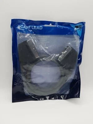 1M SCART Lead Cable FULLY WIRED 21 Pin RGB SKY TV DVD NICKEL - Image 1 of 2