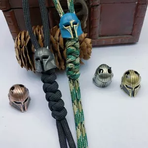 Metal Knife Lanyard Beads Mandalorian Boba Fett Helmet DIY Paracord Bead Pendant - Picture 1 of 20