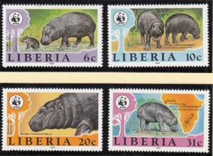 Hippopotamus WWF Liberial MNH 1984 (130046) - Picture 1 of 1