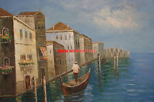 20x24"(41x61cm)hand painted oil flat ,Venice gondola/Black White
