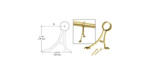 CRL FRFB15PB Polished Brass Floor Mount Foot Railing Bracket for 1-1/2" Tubing - Picture 1 of 5