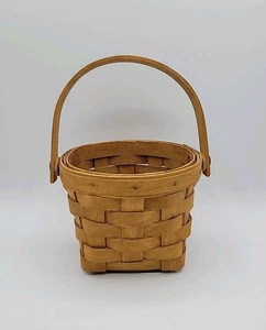 Pequeña cesta de medición Longaberger con mango oscilante de colección fecha 1991 - Imagen 1 de 18