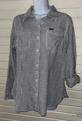 Camisa Columbia Talla GRANDE Camp Henry L/S Mangas con lengüeta enrollable a rayas Usada en Excelente Condición Foto 1 de 4