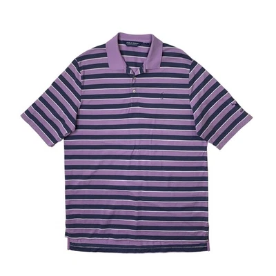 Camisa Polo Golf Ralph Lauren Para Hombres L Grande Lavanda Azul Marino Pima Algodón Rayas Foto 1 de 4