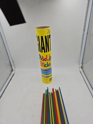 GIANT PICK-UP STICKS 22 CLASSIC COLORFUL 9 3/4" WOOD STICKS  - Image 1 of 4