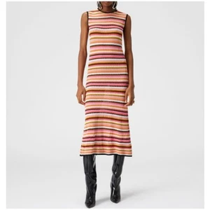 Vestido midi Missoni rayas algodón viscosa sin mangas talla 46 - Imagen 1 de 9