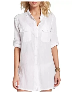 Camisa de algodón Lauren Ralph Lauren $94 cubierta de natación blanca extra pequeña - Imagen 1 de 4