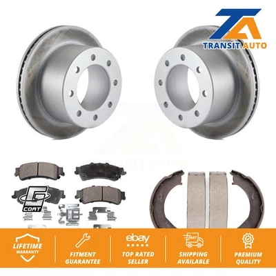 Disc Coated Rotors Semi-Metallic Pads Parking Shoes Rear Kit For GMC Sierra 3500 - Image 1 of 4