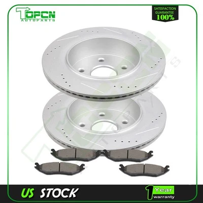 Rear Brake Rotors Metallic Pads Slot For 2004-2009 Dodge Durango 02-10 Ram 1500 - Изображение 1 из 4