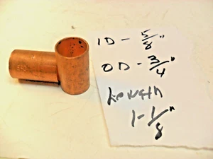 qty 2 - Brass Bushing 5/8" id x 3/4" od x 1-1/8" Length New - Picture 1 of 4