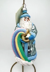 2000 Patricia Breen "Rainbow Santa" Pastel Handmade Holiday Glass Ornament #2029 - Picture 1 of 9