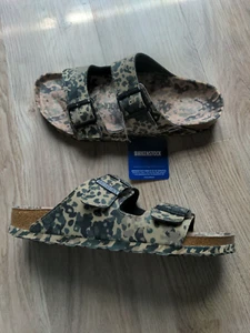 Birkenstock Arizona All Over Camo Vegan Sandals EU 41 Mens 8-8.5 Green RARE - Picture 1 of 12