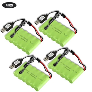 7.2V 2400mAh AA Ni-MH Battery SM-2P Plug with USB Charger Cable for RC Car Truck - Picture 1 of 32