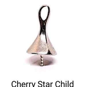 Solid sterling silver elegant flared bead cap pendant stamped 925 - Bild 1 von 4