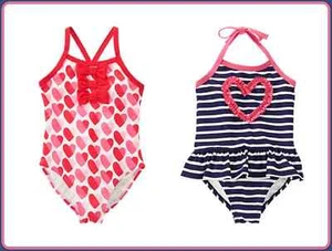 NWT Gymboree Girls Swim Shop/Swimwear 6 7 8 10 12 Swimsuit 1 Piece Fun at Heart - Picture 1 of 4